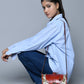 Cylindrical Block Printed Leather Bag
