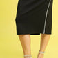 Umgee Midi Pencil Skirt with Contrast Piping Detail - Farnelli