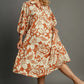 Umgee Full Size Floral Tiered Midi Shirt Dress Plus Size - Farnelli