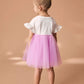 Children's Round Neck Ruffled Tulle Dress - Farnelli