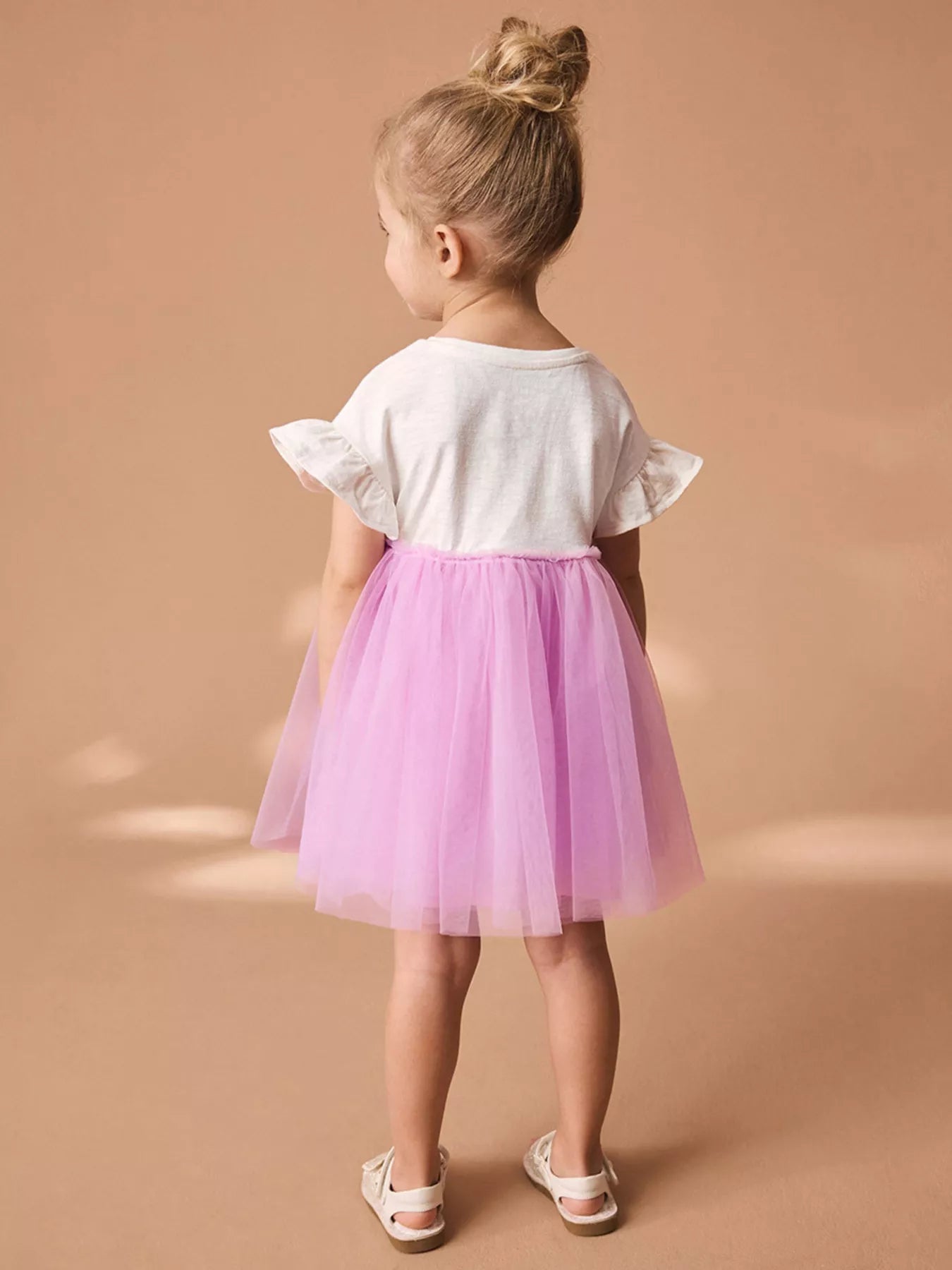 Children's Round Neck Ruffled Tulle Dress - Farnelli