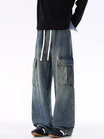 Men's Plus Size Wide-Leg Cargo Jeans - Farnelli