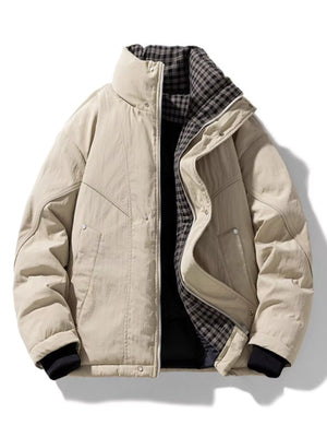 Men's Plus Size Plaid Lined Zip Up Jacket - Farnelli