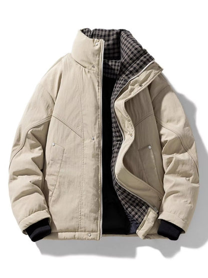 Men's Plus Size Plaid Lined Zip Up Jacket - Farnelli