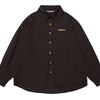 Men's Classic Plaid Button-Down Oversized Shirt - Brown
