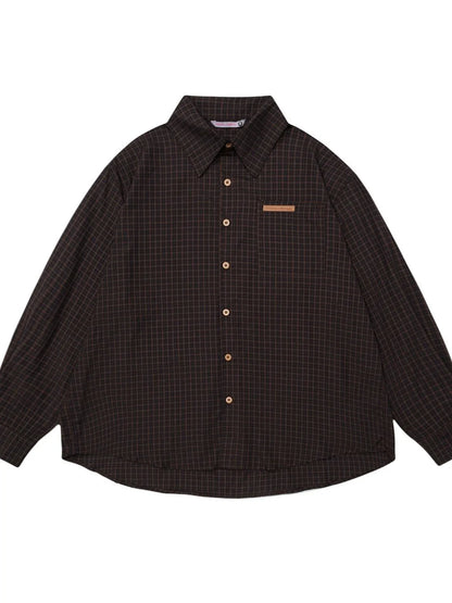 Men's Classic Plaid Button-Down Oversized Shirt - Farnelli