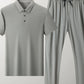 Men's Full Size Button Detail Short Sleeve Polo Plus Size - Farnelli