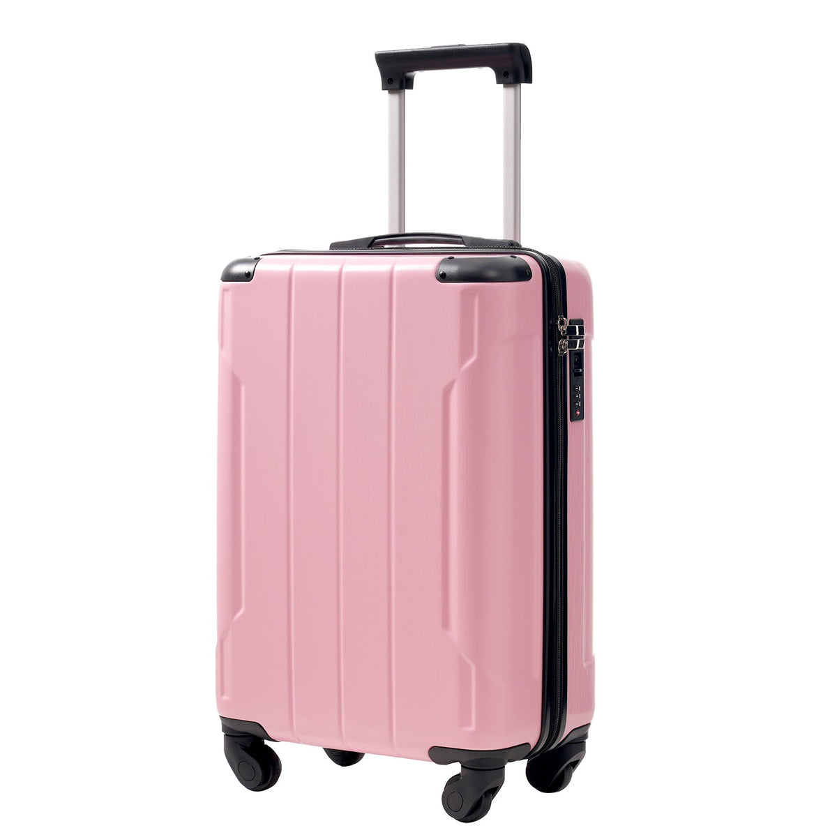 HouseOfZazla 20-inch pink hardshell carry-on luggage with spinner wheels