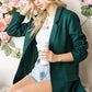 First Love Full Size Open Front Long Sleeve Blazer with Pockets - Farnelli