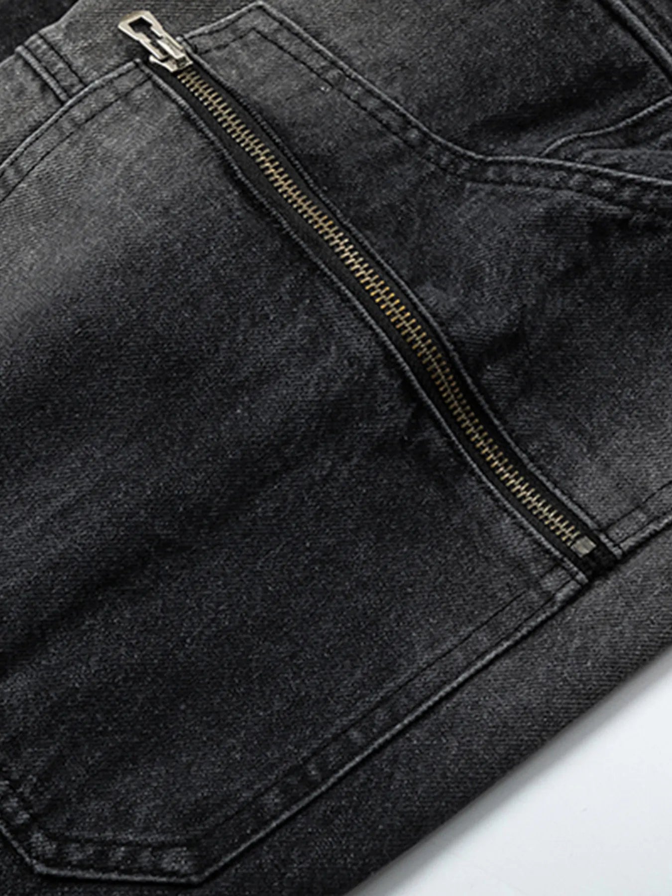 Men's Wide Leg Cargo Pocket Vintage Washed Jeans - Farnelli