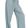 Zenana Linen Drawstring Pants - BLUE GREY