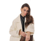 Astoria Midi Cashmere Wool Blend Coat in Ivory