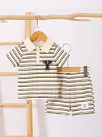 Children's Striped Short Sleeve Polo and Pants Set - Farnelli