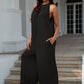 Double Take Full Size Tie Back Cutout Sleeveless Jumpsuit - Farnelli