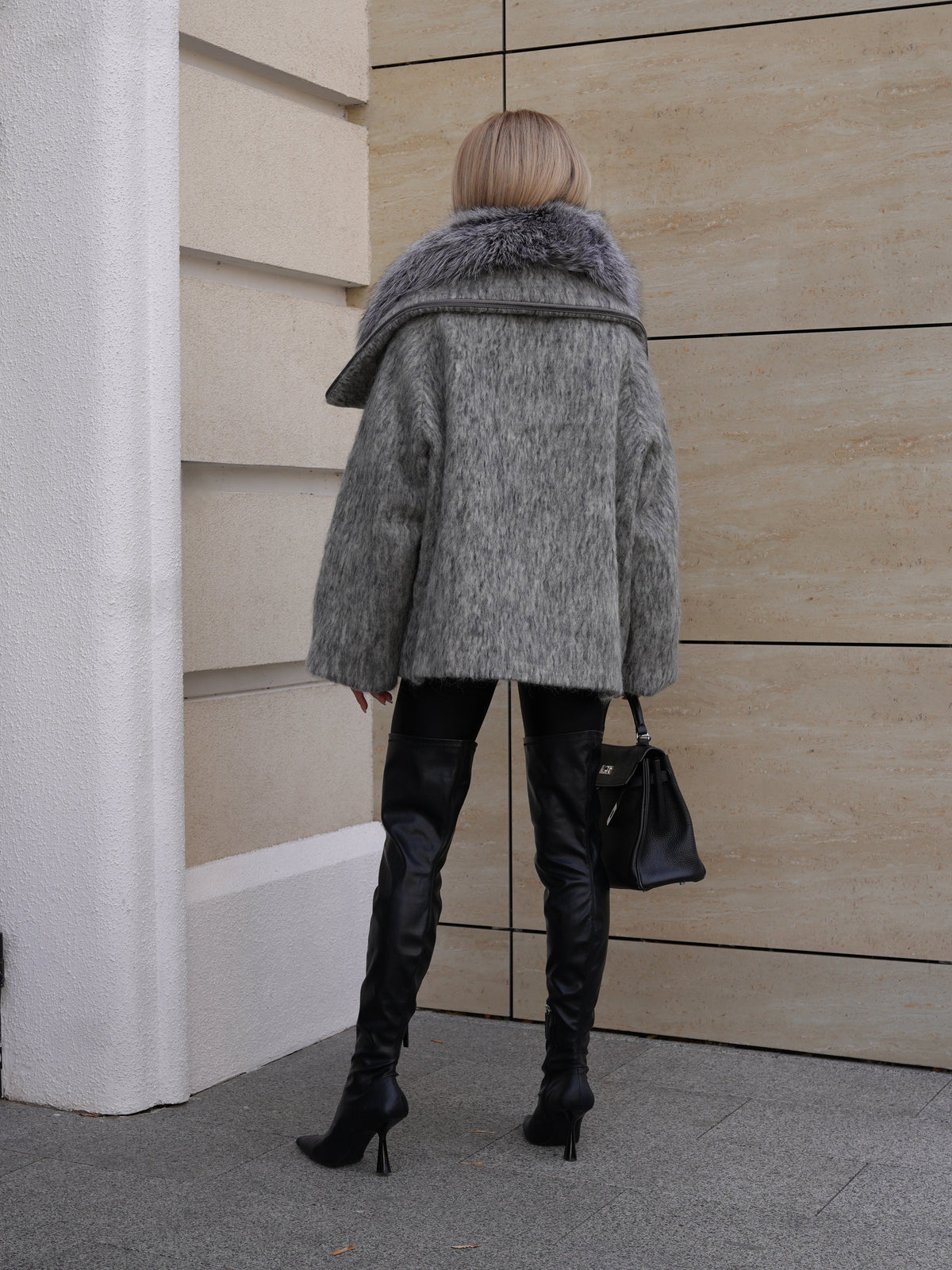 Alaska Outerwear Company Ares mohair parka with genuine fur trim and down fill