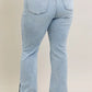 Judy Blue Full Size Tummy Control Vintage Wash Side Slit Slim Boot Jeans Plus Size - Farnelli
