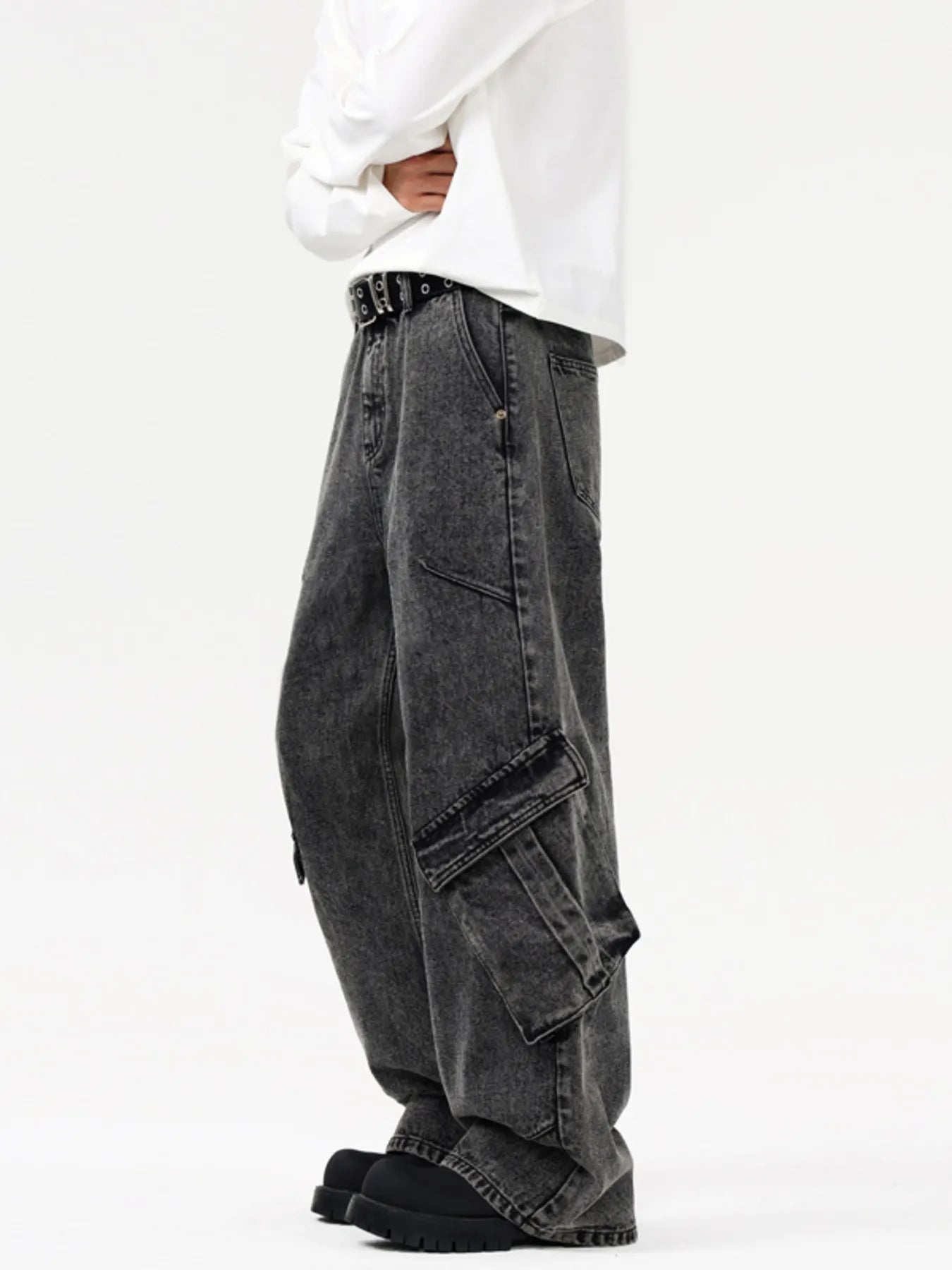 Men's Wide Leg Cargo Jeans - Farnelli