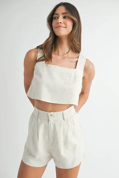 MABLE Sleeveless Crop Top and Shorts Set - Farnelli