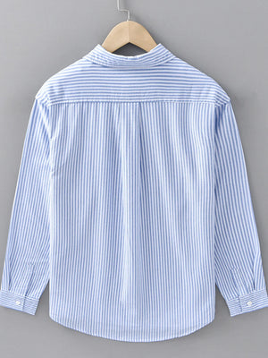 Men's Plus Size Striped Casual Long Sleeve Shirt - Farnelli