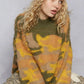 POL Mock Neck Abstract Colorblock Pattern Sweater - Farnelli