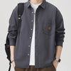 Men's Plus Size Button Up Long Sleeve Shirt - Dark Gray