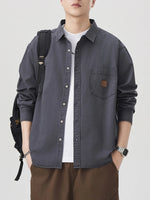 Men's Plus Size Button Up Long Sleeve Shirt - Farnelli