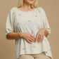 Umgee Full Size Linen Blend Ribbon Embroidered Top Plus Size - Farnelli