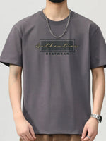 Men's Plus Size Round Neck Short Sleeve T-Shirt - Farnelli