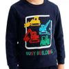 Children's Construction Vehicle Crew Neck Sweatshirt - Black