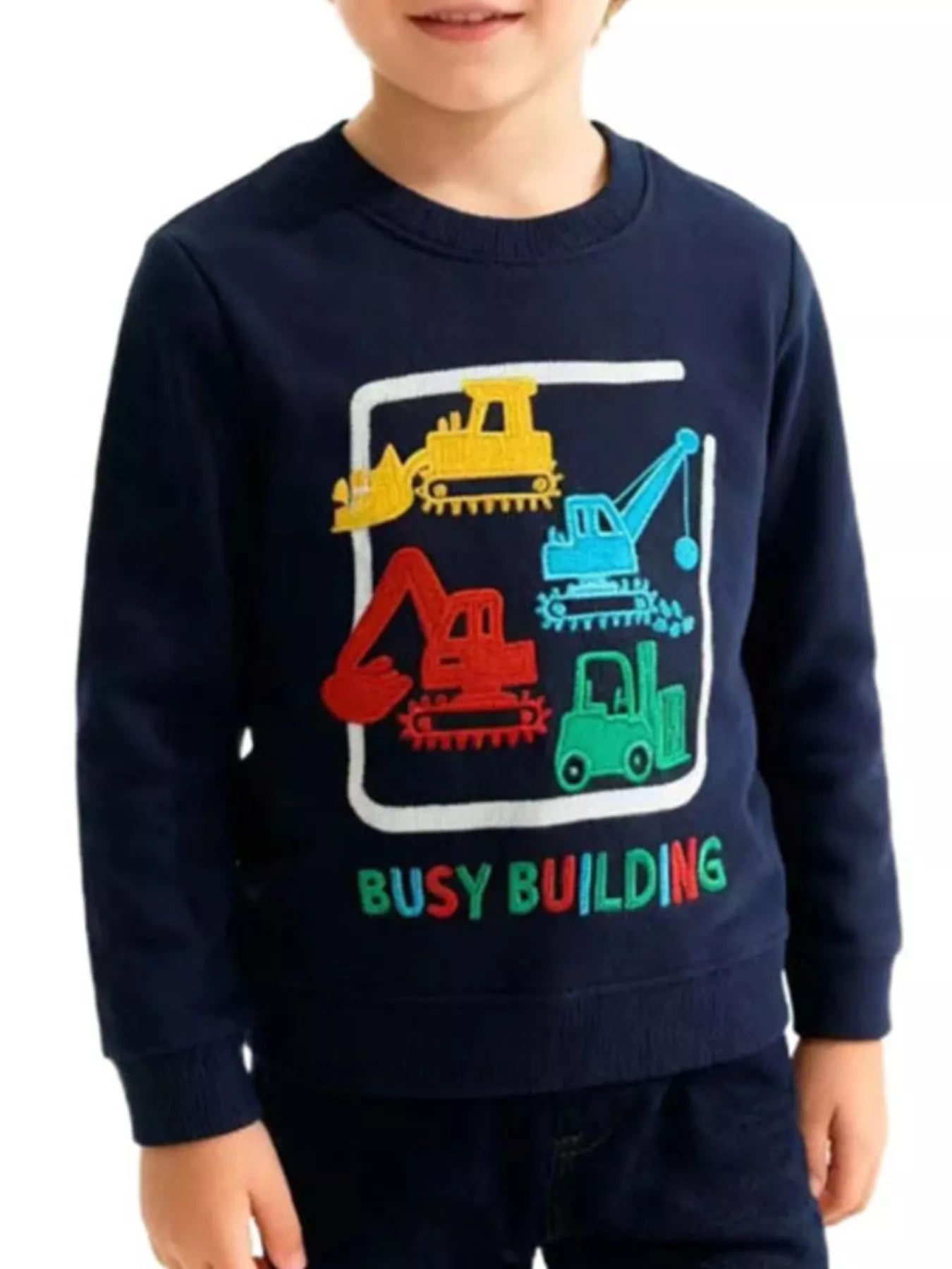 Children's Construction Vehicle Crew Neck Sweatshirt - Farnelli
