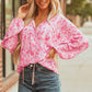 Adalyn Floral Puff Sleeve Lightweight Blouse - Farnelli