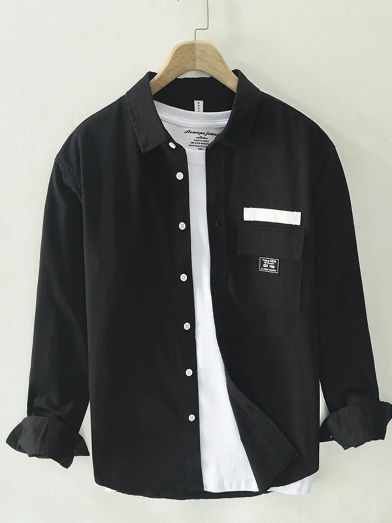 Men's Plus Size Button Up Long Sleeve Shirt - Farnelli