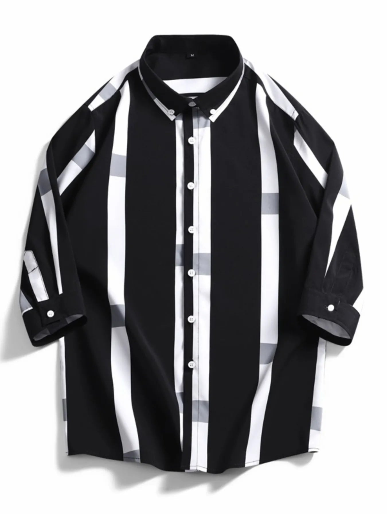 Men's Plus Size Striped Print Casual Shirt - Farnelli