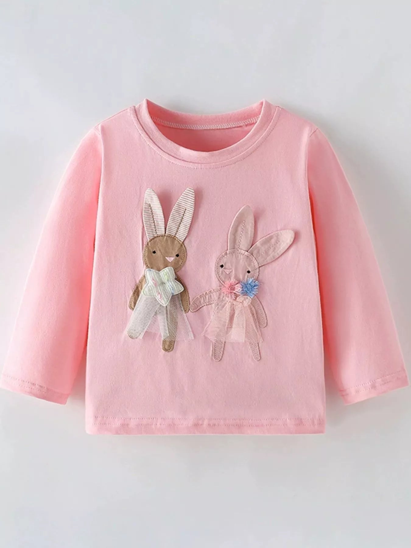 Children's Bunny Applique Long Sleeve T-Shirt - Farnelli