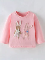 Children's Bunny Applique Long Sleeve T-Shirt - Farnelli