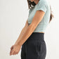 MONO B Essential Micro-ribbed Cropped Athleisure Tee - Farnelli