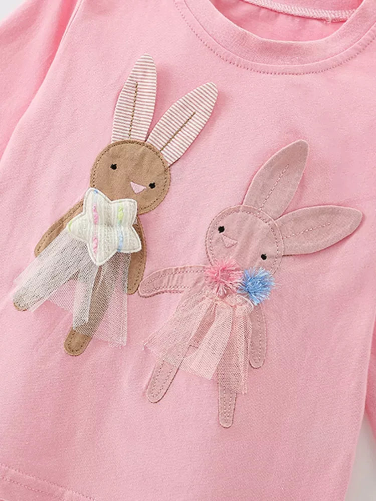 Children's Bunny Applique Long Sleeve T-Shirt - Farnelli