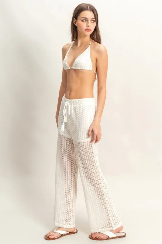 HYFVE Crochet Bra and Drawstring Pants Set - Farnelli