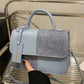 Color Block Flap Crossbody Bag with Top Handle - Farnelli