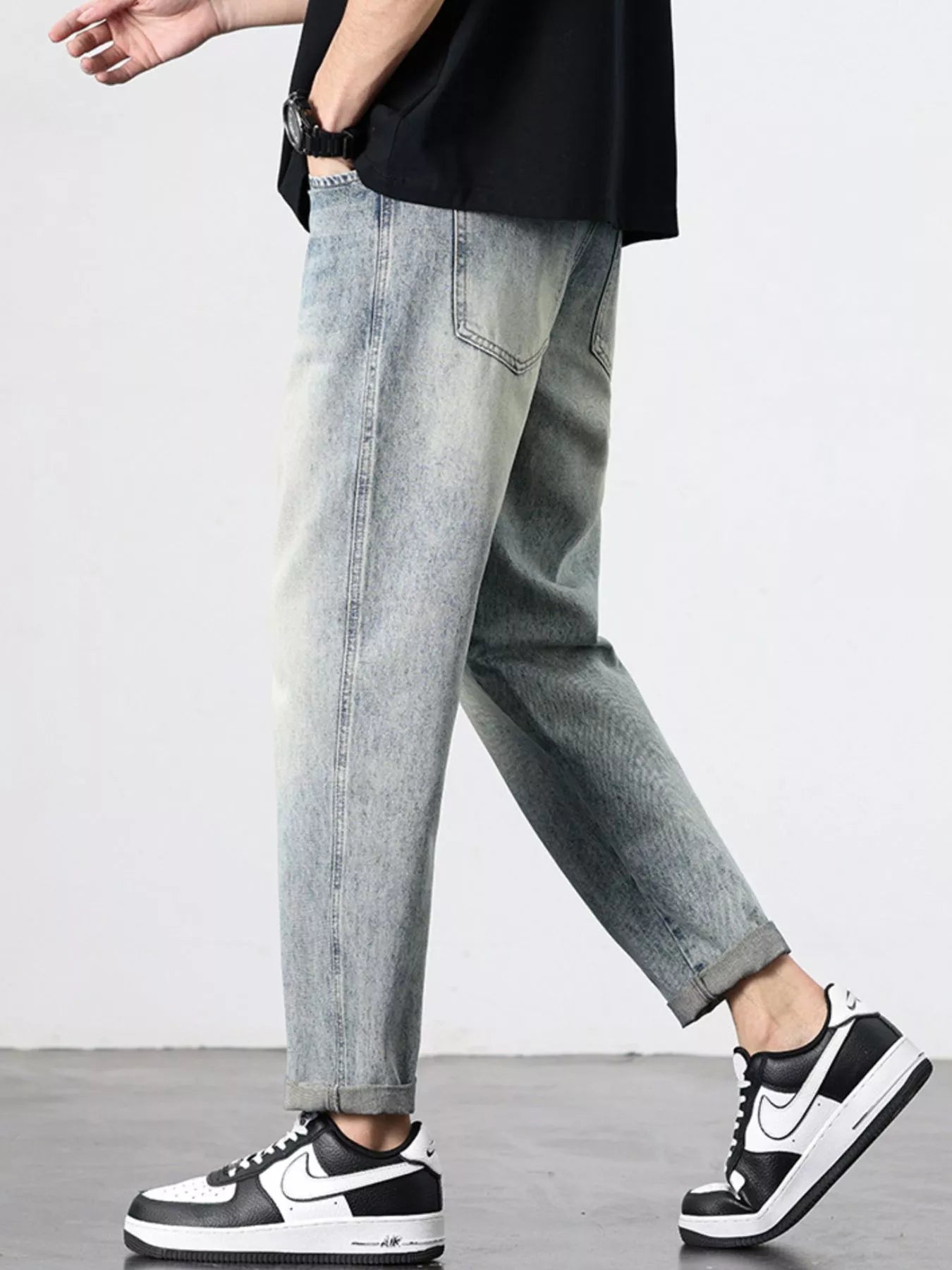 Men's Vintage Distressed Straight Leg Jeans - Farnelli