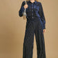 Umgee Full Size Elastic Waist Striped Wide Leg Velvet Pants - Farnelli