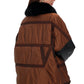 Sienna Genuine Lamb Leather Polar Fox Fur Trim Jacket in Umber