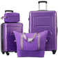 HouseOfZazla expandable 2-piece luggage set with TSA locks and spinner wheels in multiple colors