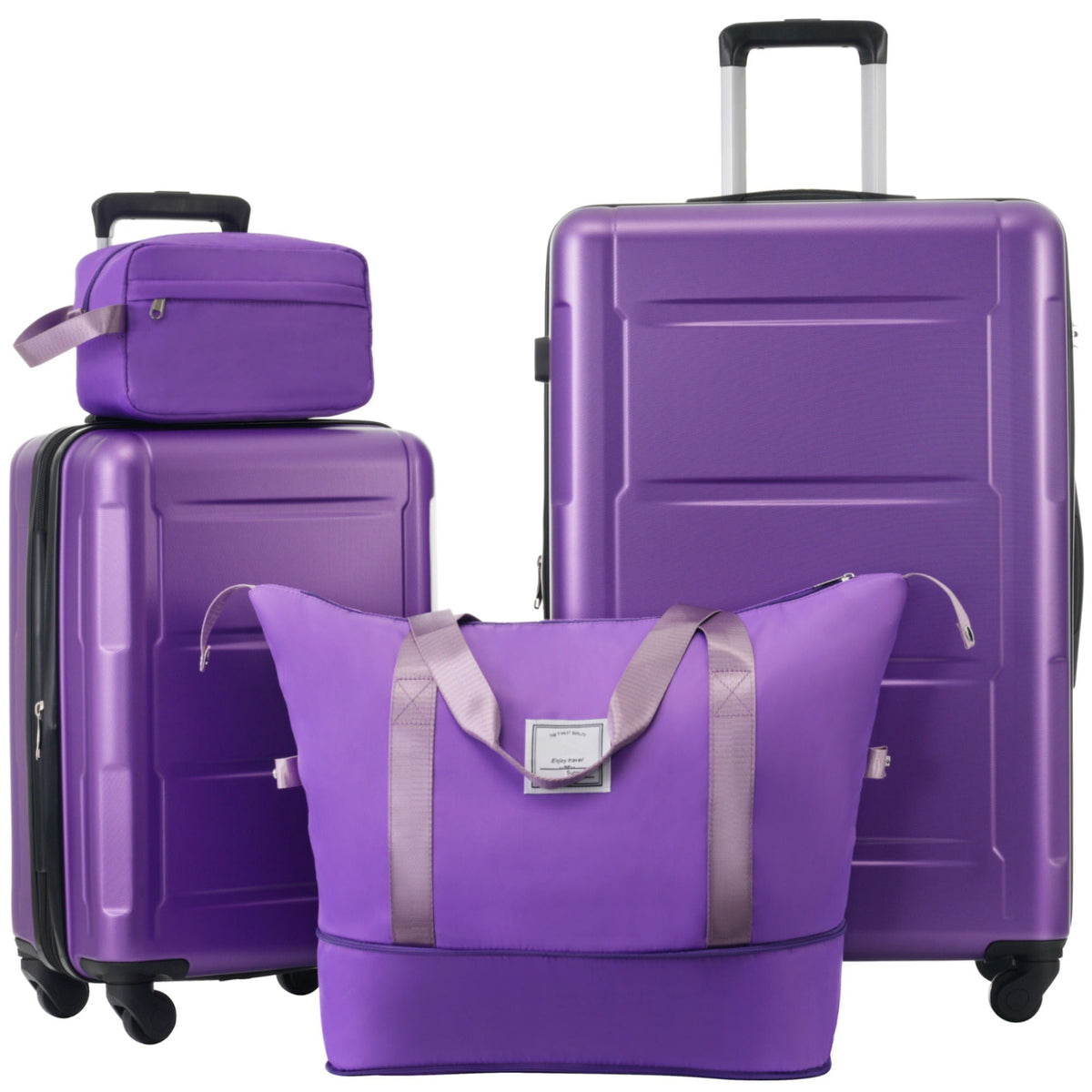 HouseOfZazla expandable 2-piece luggage set with TSA locks and spinner wheels in multiple colors