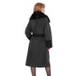 Boston Genuine Silver Fox Cashmere Blend Double-Face Coat in Graphite