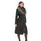 Genuine Silver Fox Cashmere Blend Coat
