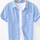 Men's Striped Collared Neck Short Sleeve Shirt - Farnelli