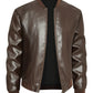 Men's Plus Size Zip Up Casual Leather Jacket - Farnelli
