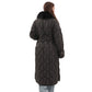 Riley Genuine Fur Trim Down Fill Coat in Black