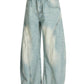 Men's Washed Wide Leg Jeans - Farnelli